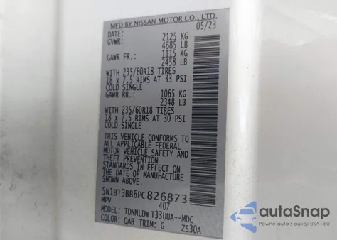 2023 Nissan Rogue Sv Intelligent Awd from USA, damaged, VIN 5N1BT3BB6PC826873